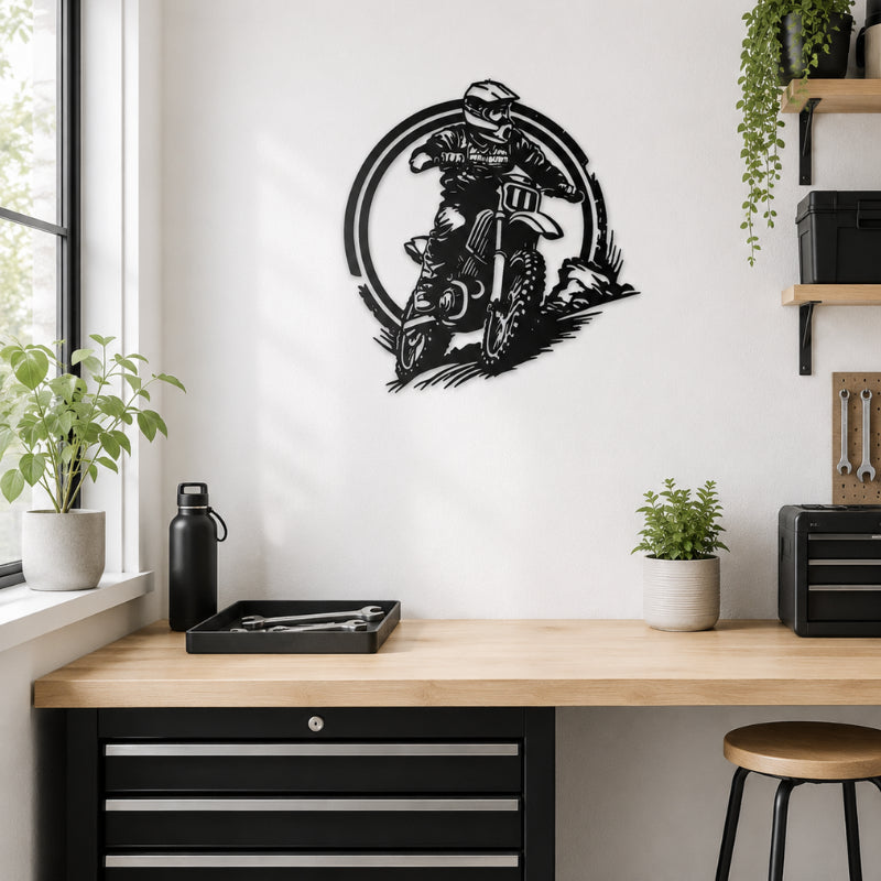 Decoration Mural Metal Enduro Cadre