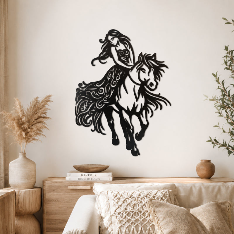 Decoration Murale Metallique Cavaliere Tribale