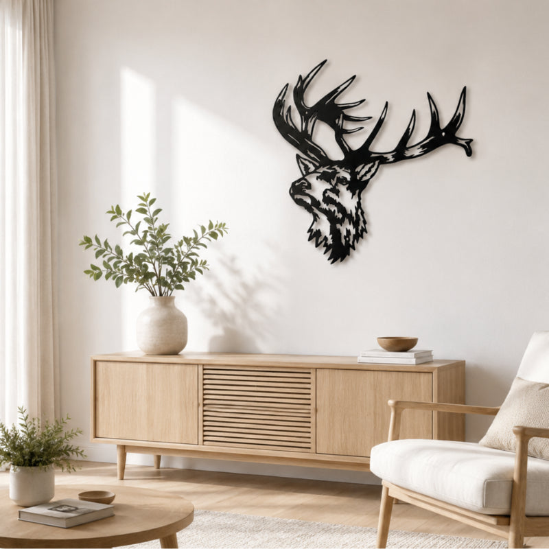Decoration Murale Metallique Cerf Profil