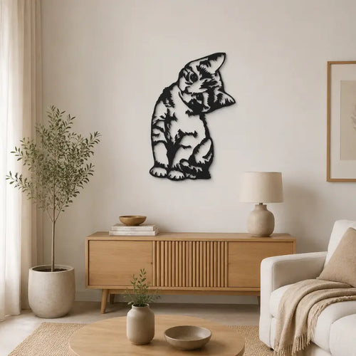 Deco Mural Exterieur Chaton Penché