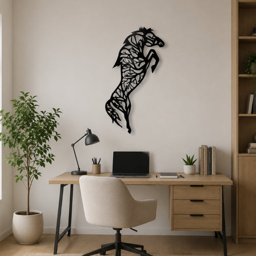 Decorations Murale Metallique Cheval Cabre