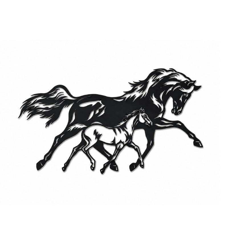 Cheval Poulain Metal Noir