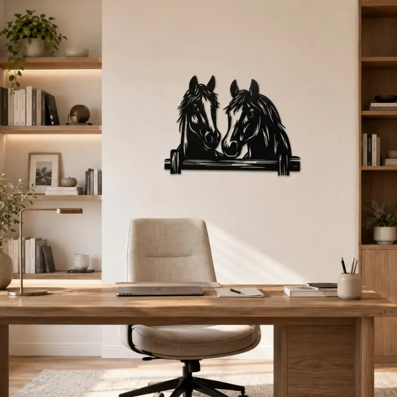 Chevaux Barriere Metal Noir