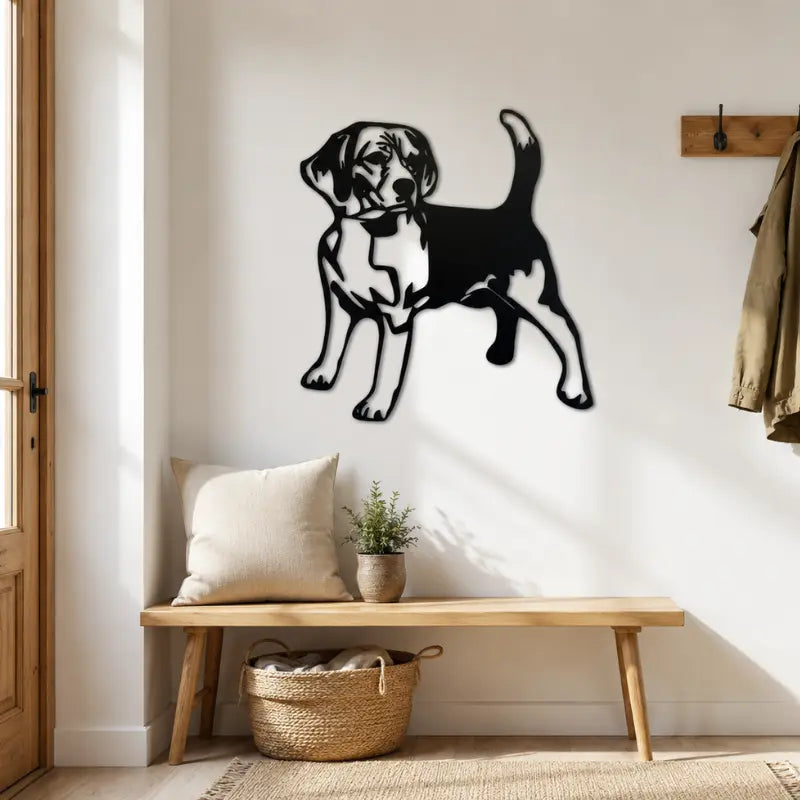 Deco Murale Metallique Chien Beagle