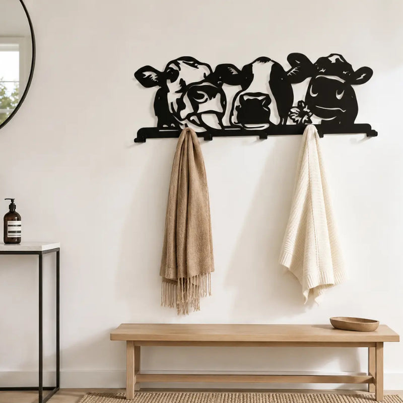 Decoration Murale Metal Trio Vaches