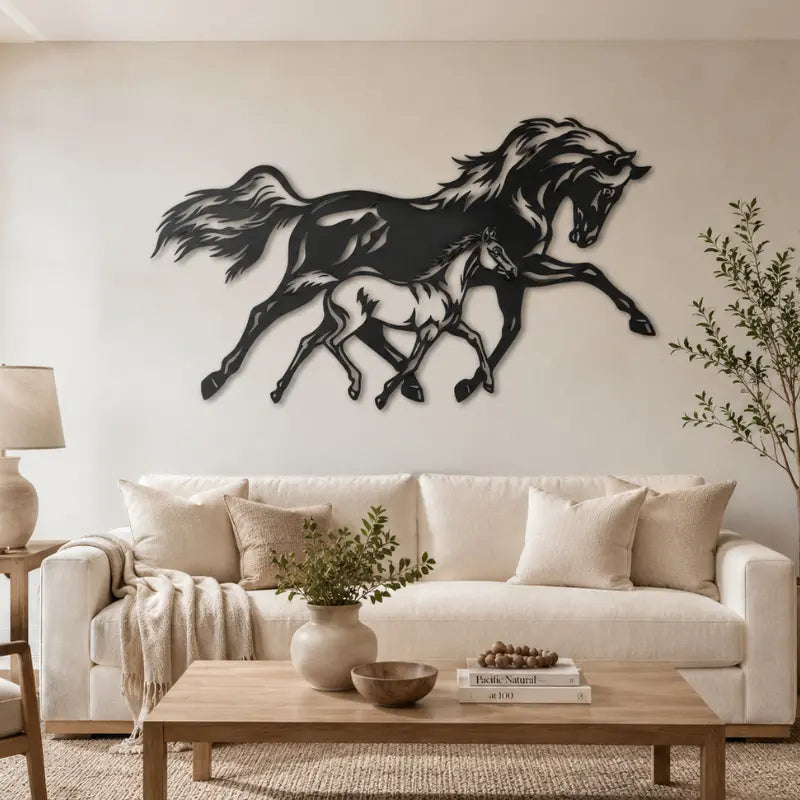Décoration Murale Metallique Cheval Poulain