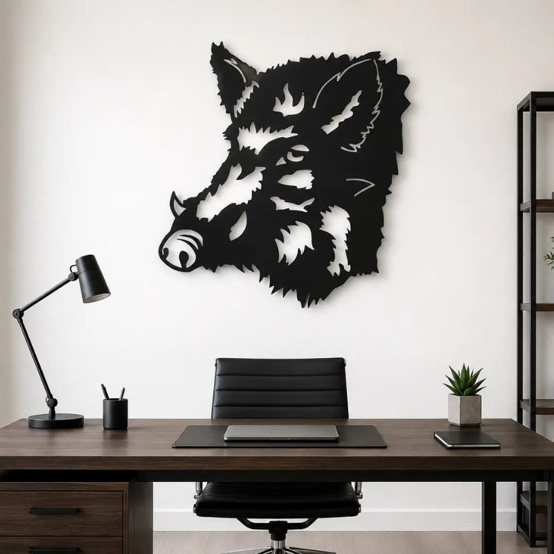 Decoration Mural Metallique Sanglier