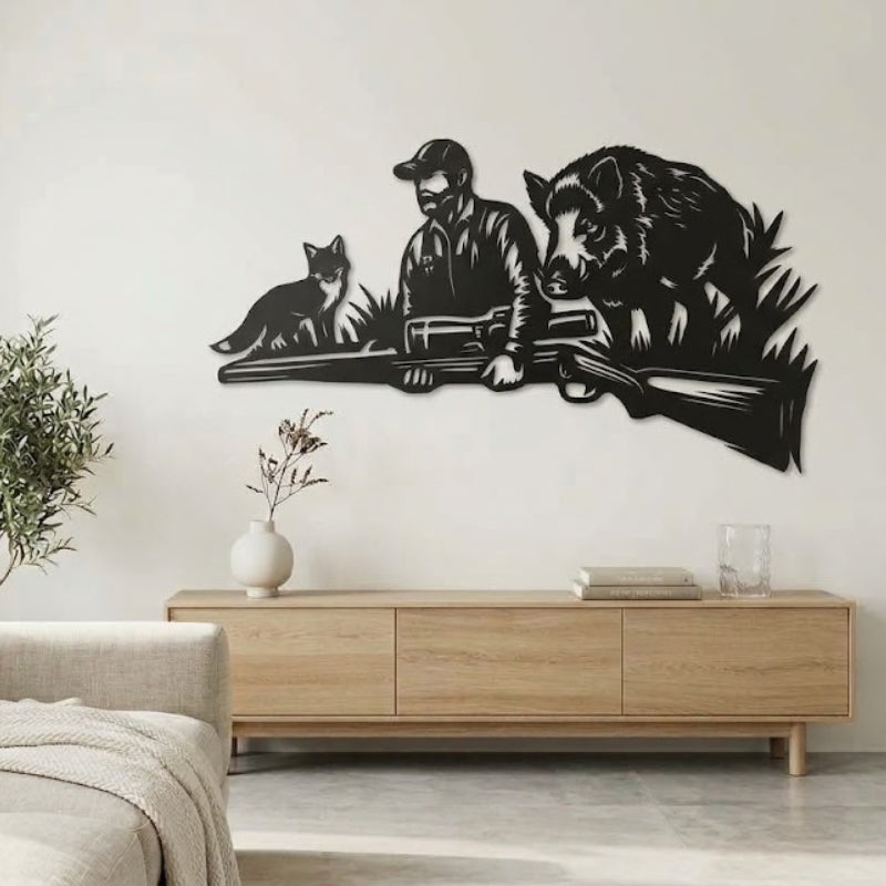 Decoration Murale Metal Chasseur