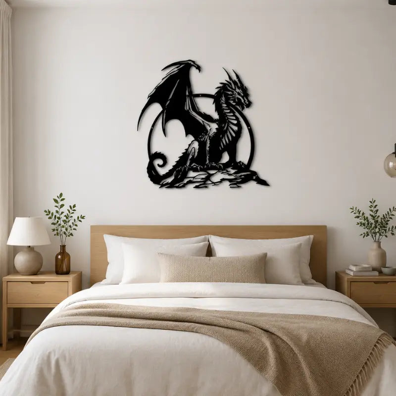 Deco Mural Exterieur Dragon Rocher