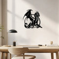 Decoration Murale Metallique Dragon Rocher