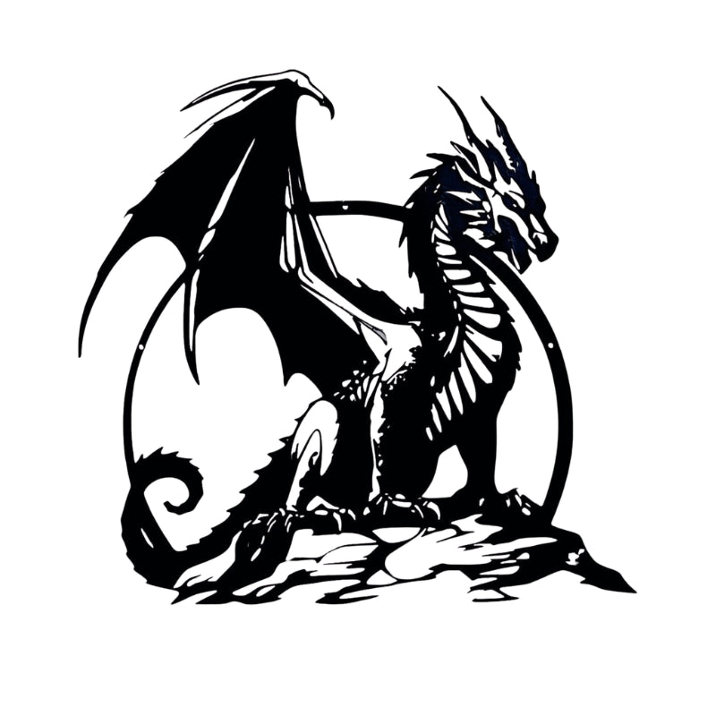 Deco Murale Metallique Dragon Rocher