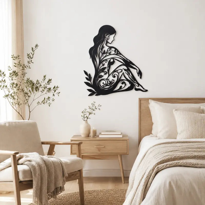 Decoration Murale Femme Fleurs