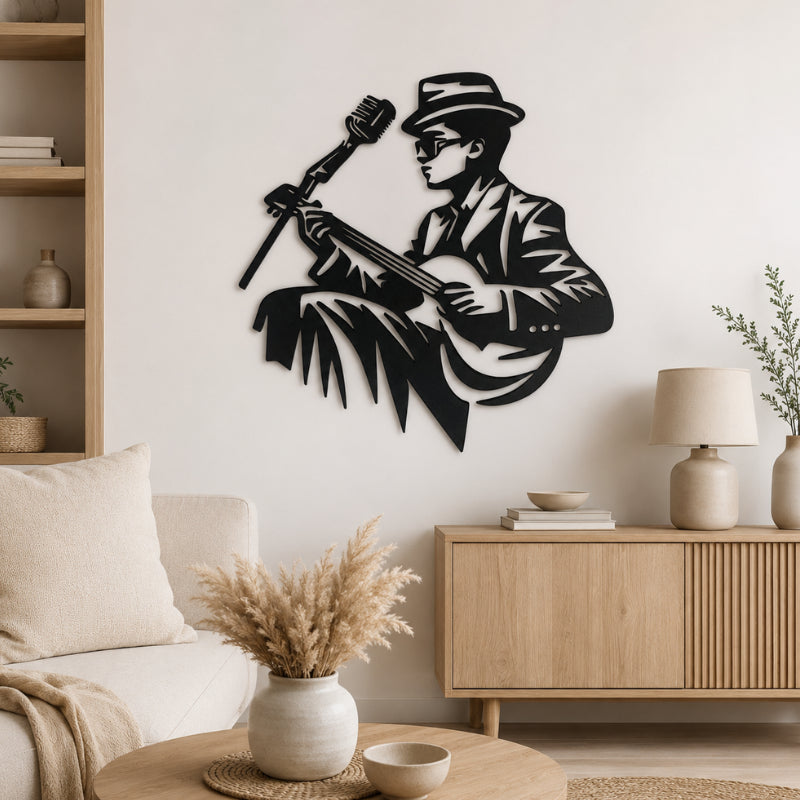 Deco Murale Metallique Guitariste