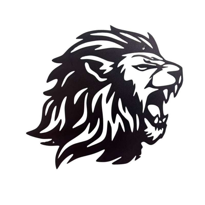 Lion Profil Rugit Métal