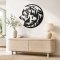 Deco Murale Metal Lune Loup