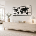 Deco Metallique Murale Carte Monde