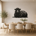 Mouton Couché Métal Noir