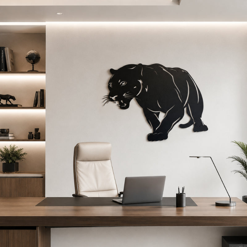 Decoration Murale Metallique Panthere Noire