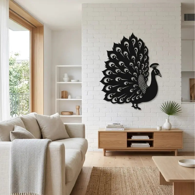 Decoration Murale Metallique Paon