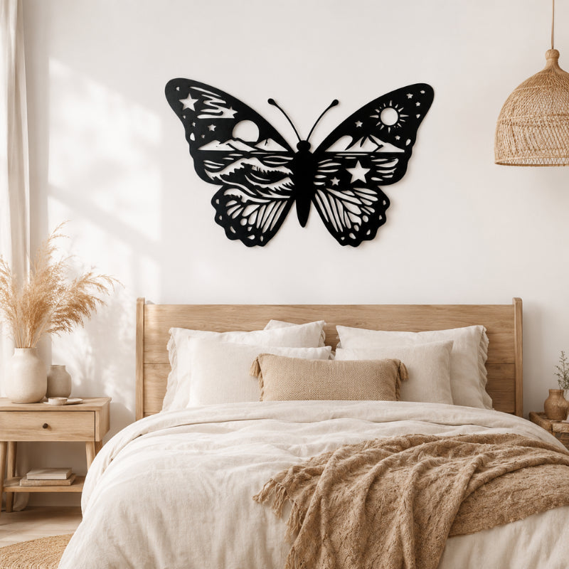 Decoration Murale Metallique Papillon Paysage