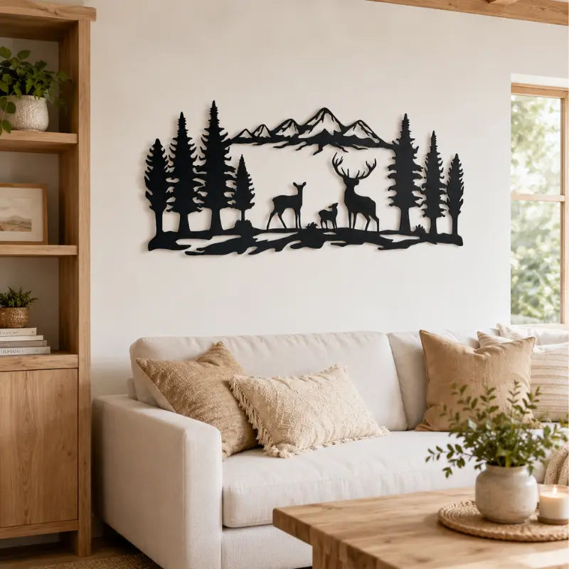 Decoration Murale Metal Paysage Cerf