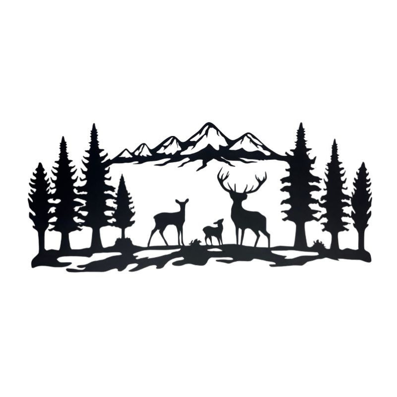 Deco Murale Metal Paysage Cerf