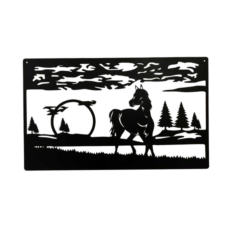 Decors Muraux Metal Paysage Cheval