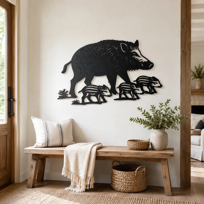 Deco Mural Exterieur Sanglier Marcassins