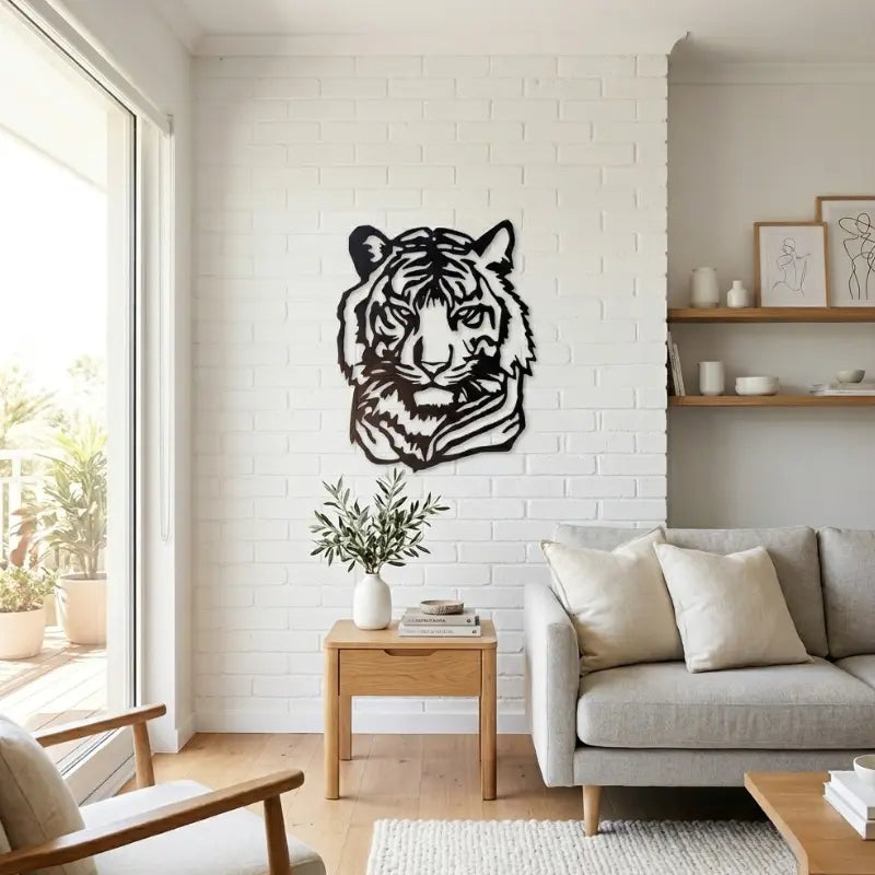 Deco Metallique Murale Tete Tigre