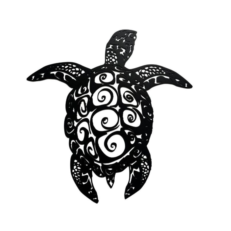 Décoration Mural Metal Noir Tortue