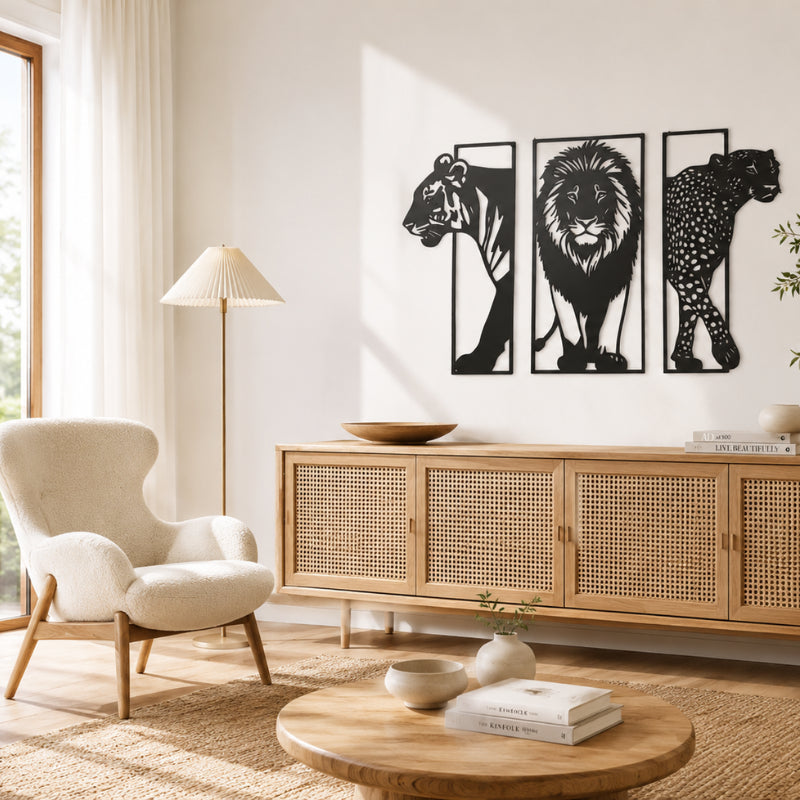 Panneau Decoratif Mural Triptyque Savane