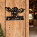 Decoration Murale Metallique Vache Bienvenue