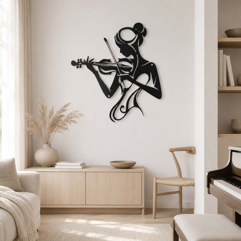 Décoration Murale Métal Violoniste